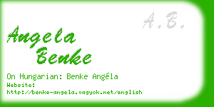 angela benke business card