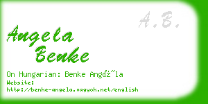 angela benke business card